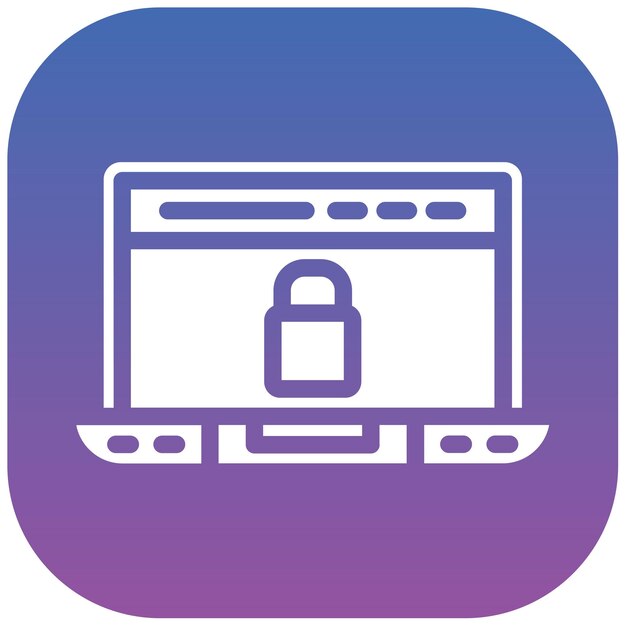 Website Locked Vector Illustration