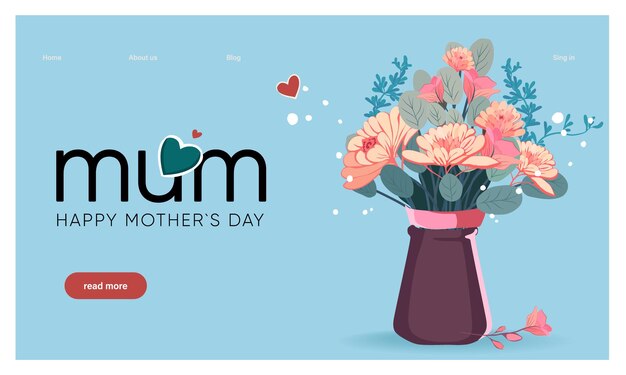 Vector a website for the month of may