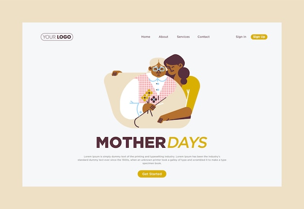 A website for mother days landing page Vector illustrations Background