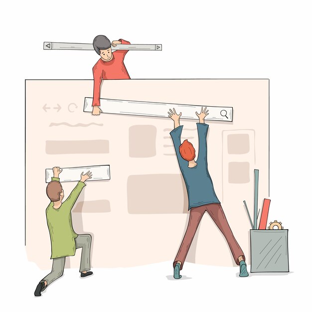 Website ontwerp het bouwen van een website die werkt aan de lay-out