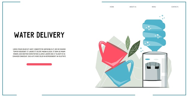 Website page template for bottled water delivery and transportation service