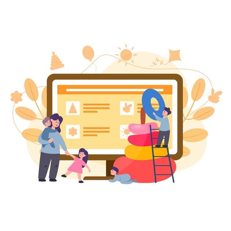 Vector website parenting vector flat design template