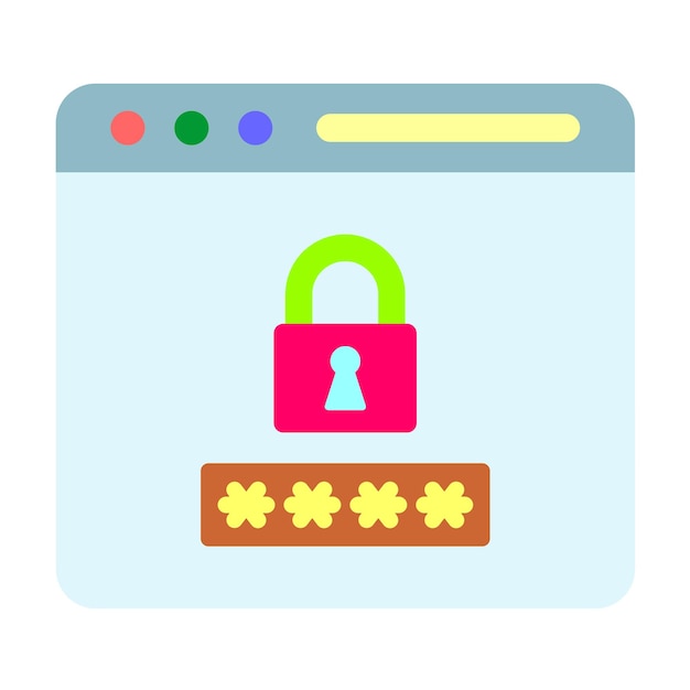 Vettore stile dell'icona della password del sito web