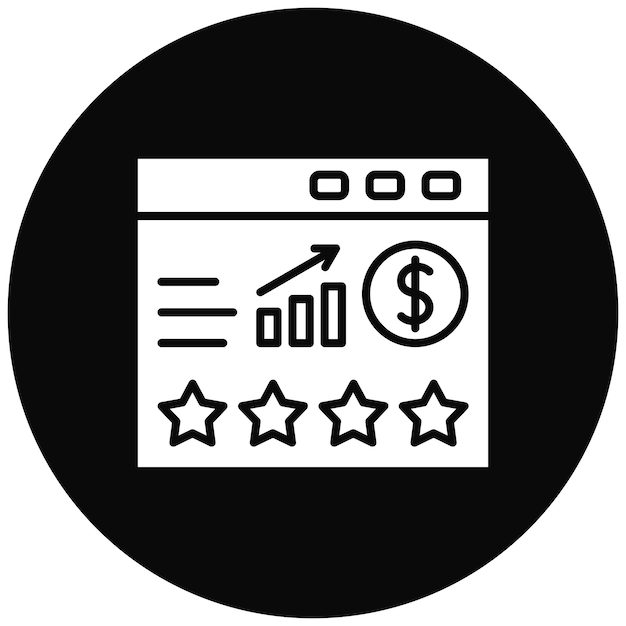 Векторное изображение значка рейтинга сайта может использоваться для SEO и SEM