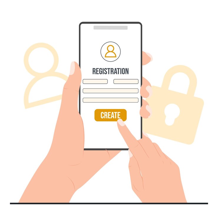 website registration vector concept create account login illustration