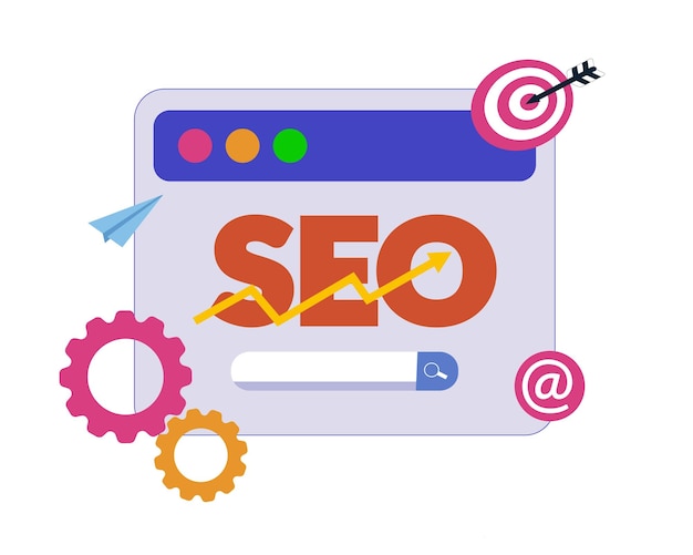 website seo optimalisatie pictogram illustratie