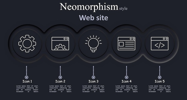 Website set icon Gear browser lightbulb web design coding development creativity idea web page interface internet website programming