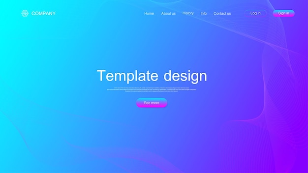 Website template design. asbtract scientific background with colorful dynamic waves, hexagonal innovation pattern. modern landing page for websites or apps. vector illustration.