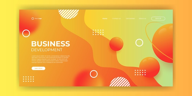 Website template design and landing page line dynamic shapes blue background. Vector illustration for apps development, mobile, ui template