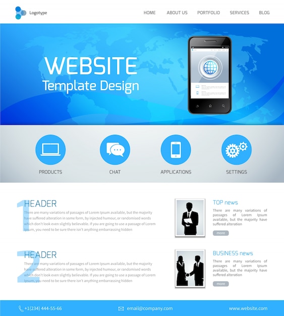 Vector website template design