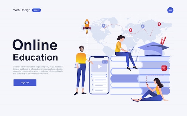 Webサイトテンプレートのオンライン教育、トレーニング、コース。
