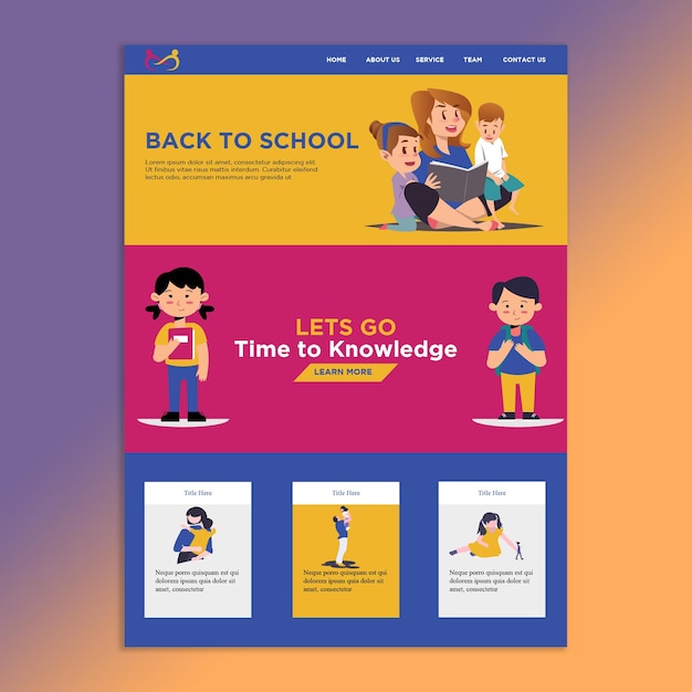 Vector website template ontwerp voor bureau kinderopvang