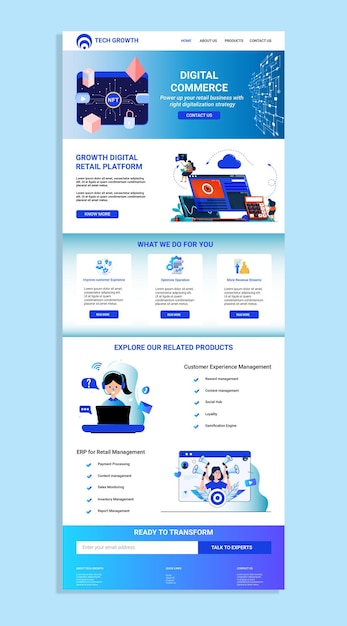 Website template for technology application