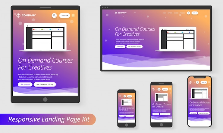 Vector website template for websites