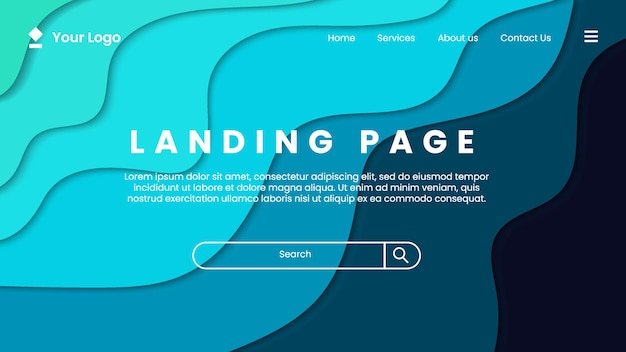 Website template with abstract background - Landing page with beautifull background