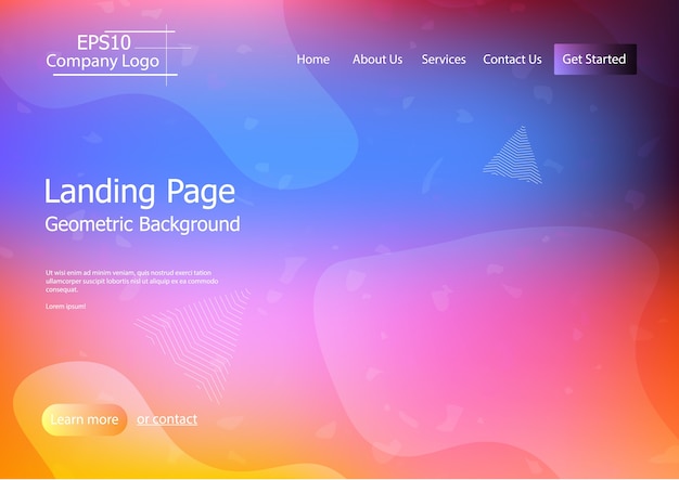 Website template with colorful  geometric shape background eps10 vector 2