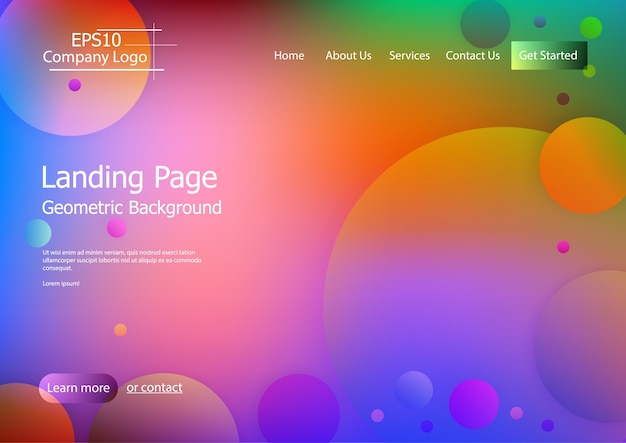 Website template with colorful  geometric shape background Eps10 vector 3