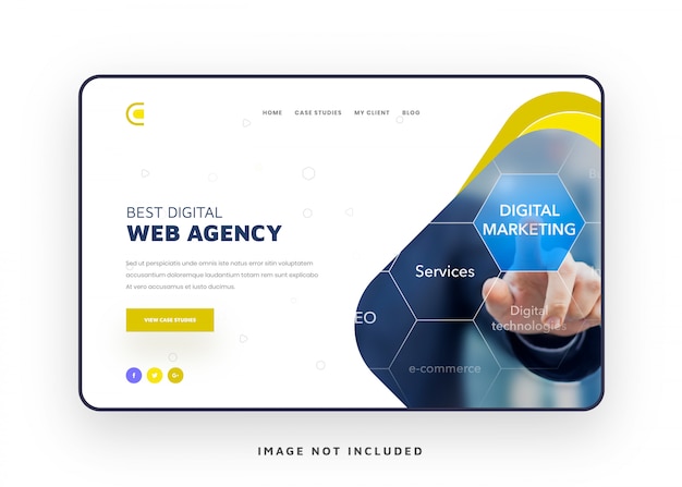 website template with unique shape background