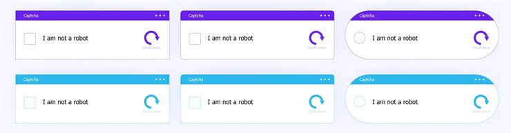 Vector the website template witha captcha. a vector ui designs set.