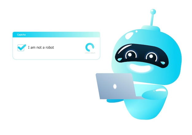 The website template witha fake captcha. A vector ui designs set. A chatbot that hacked a capctha.