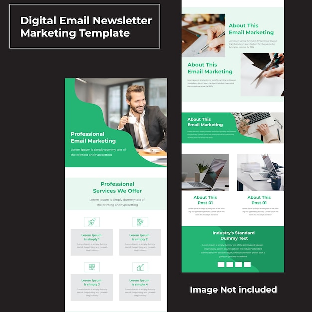 A website that says digital mailbox marketing template