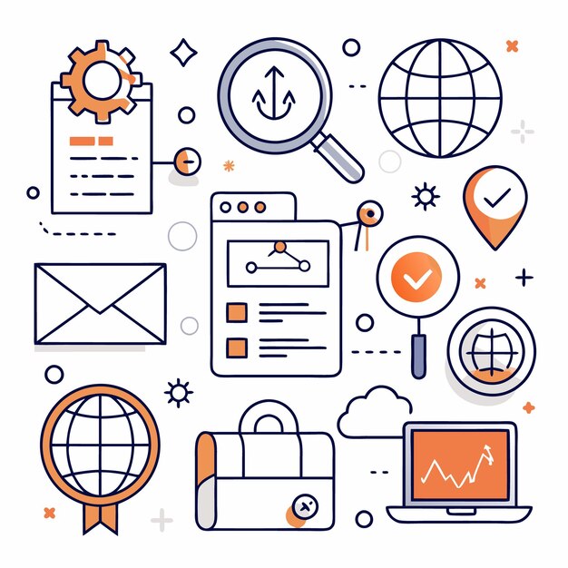 Website thin line icons set Website symbool Webzoek Homepages icoon