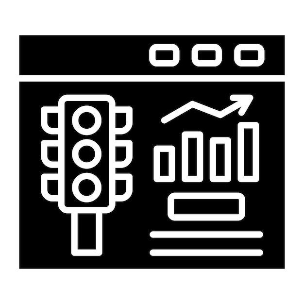 Website Traffic Glyph Solid Black Illustration