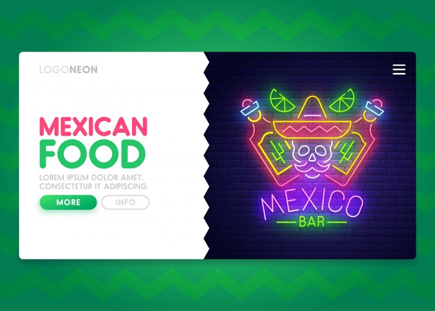 Website van mexican food. bestemmingspagina