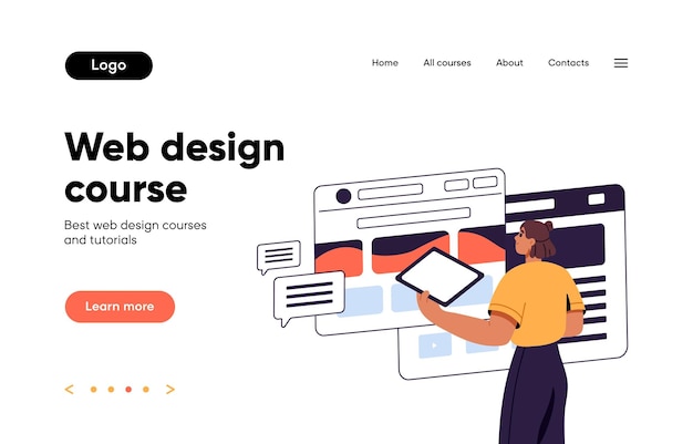 웹 사이트 홈페이지 레이아웃 웹 사이트 온라인 교육 플랫폼에 대한 방문 템플릿 UI UX 디자인 과정에 대한 인터페이스 와이어 프레임 인터넷 가상 학교 컬러 평면 벡터 일러스트 레이 션