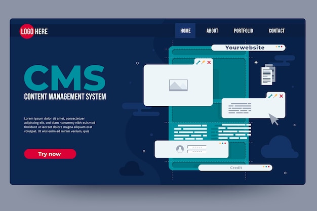 Websjabloon voor contentmanagementsysteem