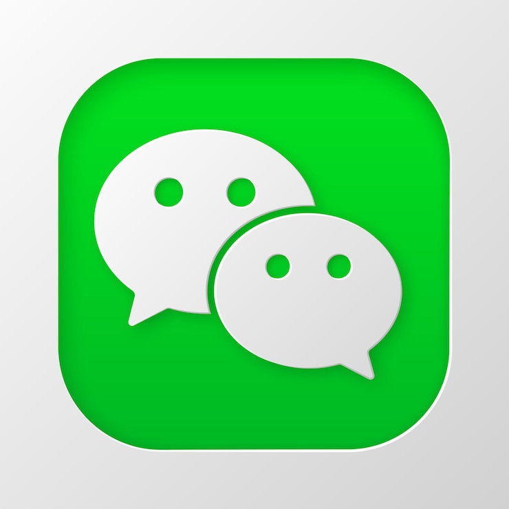 Vector wechat icon in paper cut style social media icons