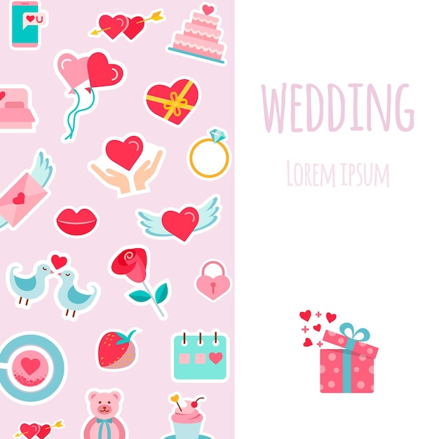 Design del modello di pagina dell'agenzia di nozze in colore rosa
