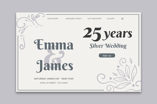 Vector wedding anniversary card template