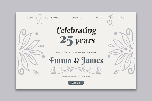 Vector wedding anniversary card template