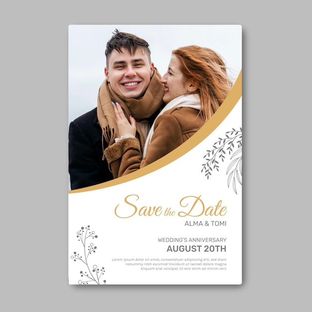 Vector wedding anniversary card template