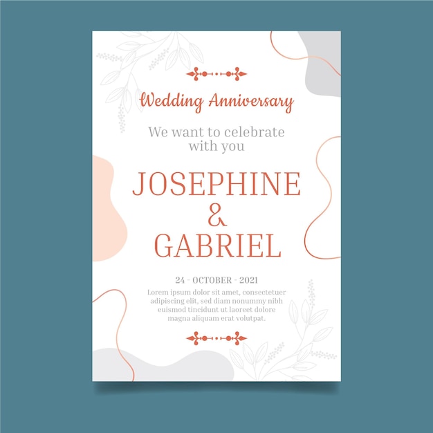 wedding anniversary card template