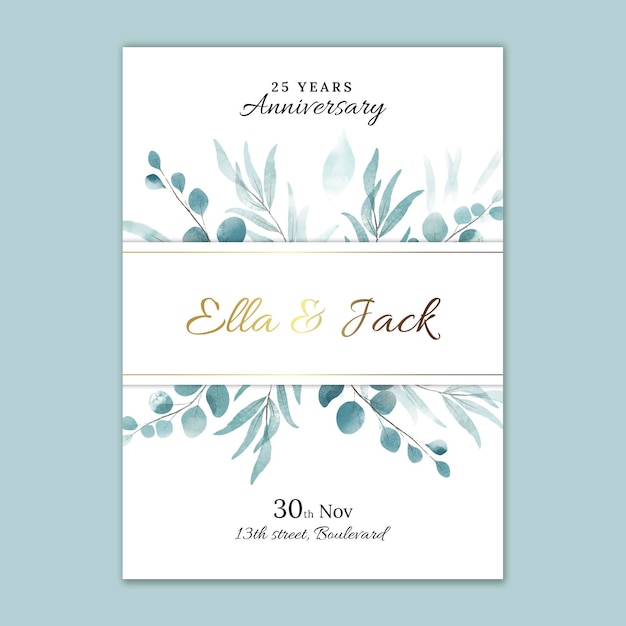 Wedding anniversary card template