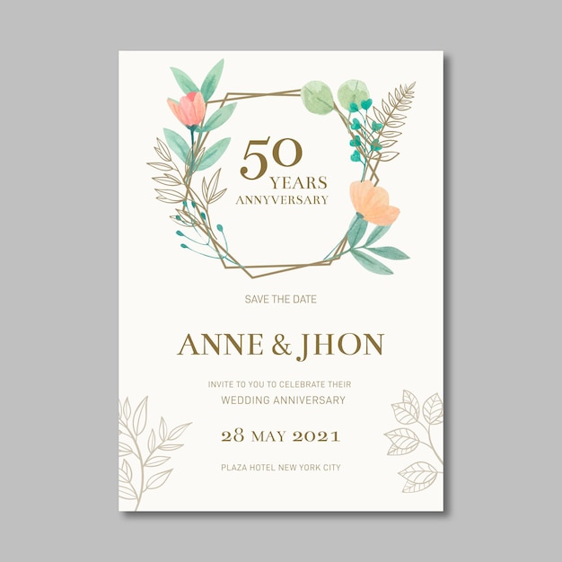 Vector wedding anniversary card