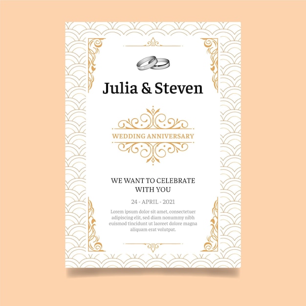 Vector wedding anniversary card