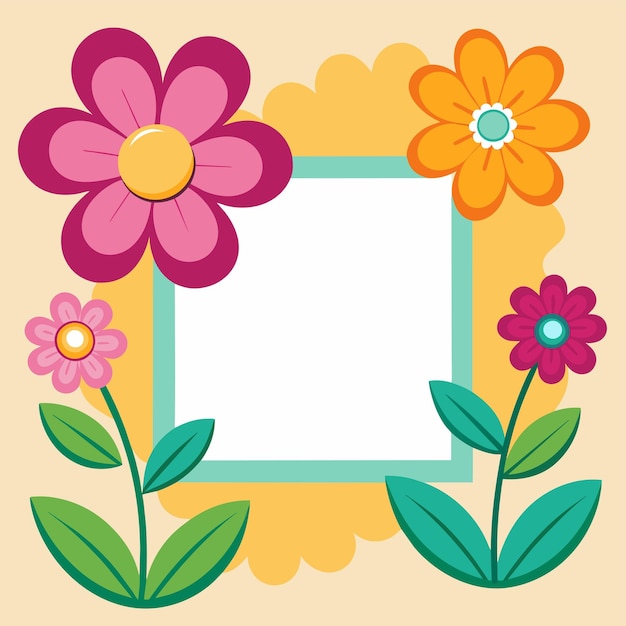 Wedding anniversary decorative floral frame for greeting card hand drawn sticker icon concept