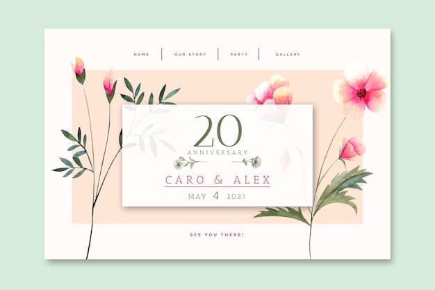 Wedding anniversary landing page