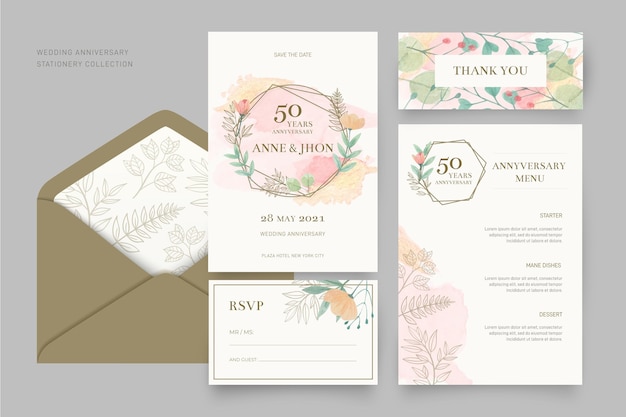 Wedding anniversary stationery collection