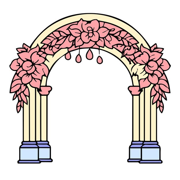 L'immagine vettoriale dell'icona dell'arco del matrimonio può essere utilizzata per la luna di miele
