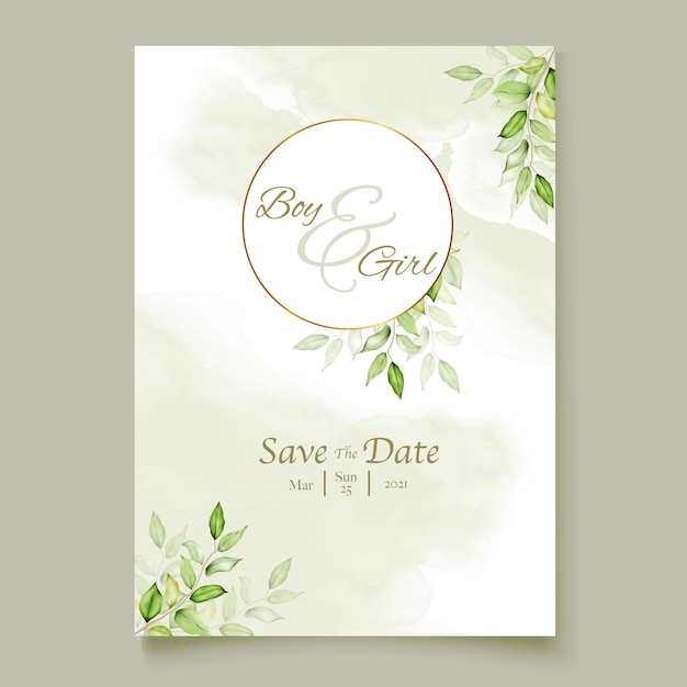 wedding banner with flower watercolor leaf