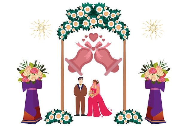 wedding bells concept illustration stylish and beutiful