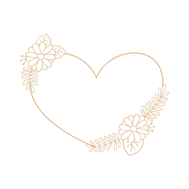 wedding botanical frame leaves and flowers