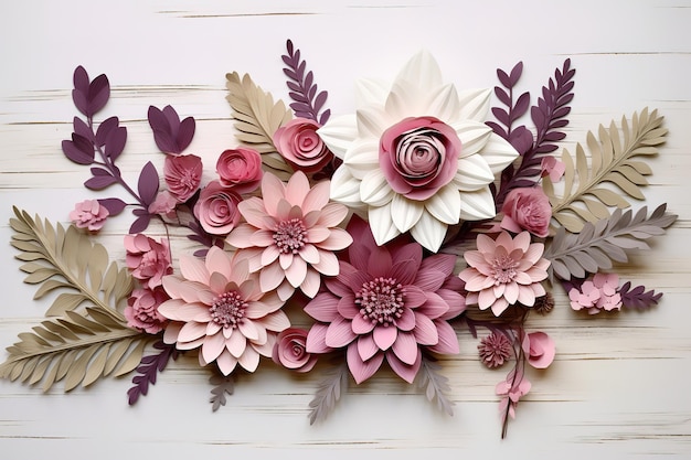 Wedding bouquet of flowers with rose and daisy