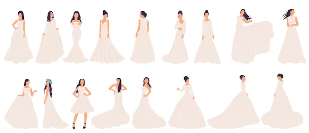 Wedding bride collection isolated vector