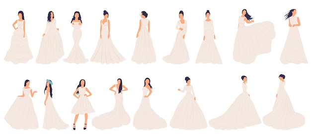 Vector wedding bride collection isolated vector