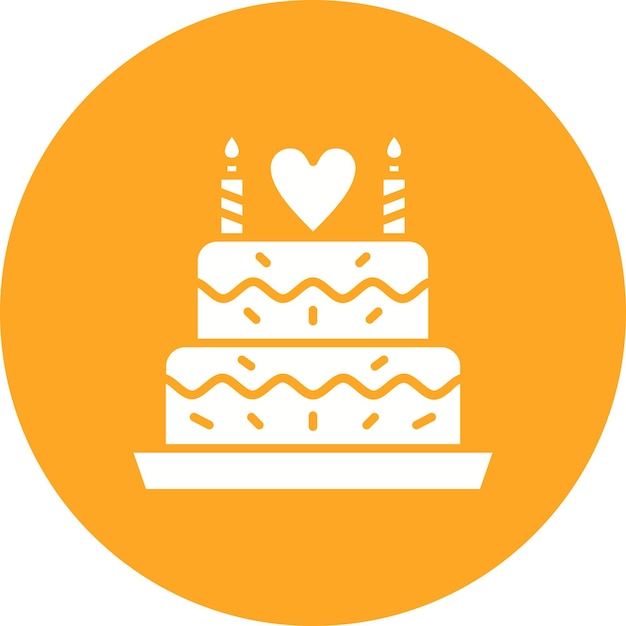 結婚式ケーキのアイコンベクトル画像はファミリーライフに使用できます